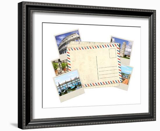 Memories of Italy. Old Post Card and Photos-frenta-Framed Photographic Print