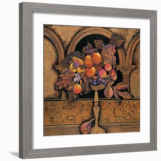 Memories of Provence, Grapes and Persimmons-Karel Burrows-Framed Art Print