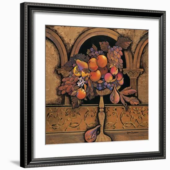 Memories of Provence, Grapes and Persimmons-Karel Burrows-Framed Art Print