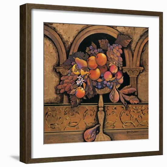 Memories of Provence, Grapes and Persimmons-Karel Burrows-Framed Art Print