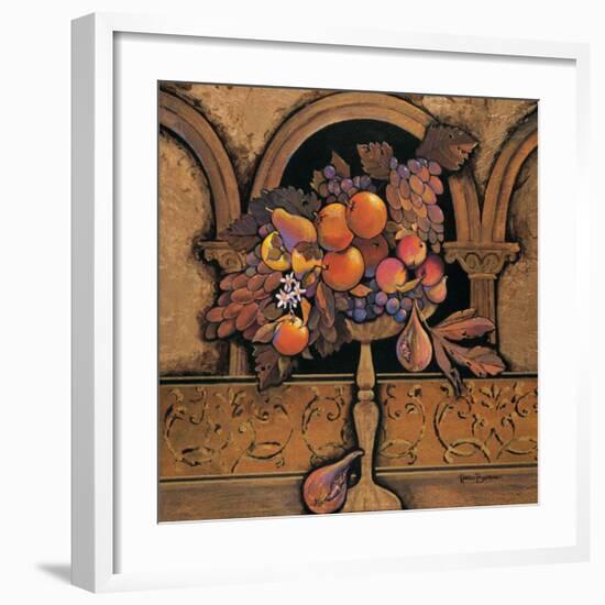 Memories of Provence, Grapes and Persimmons-Karel Burrows-Framed Art Print