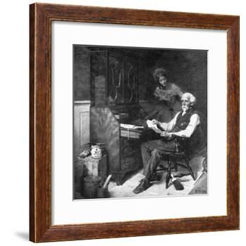 Memories (or Elderly Gentleman Reminded of a Past Love)-Norman Rockwell-Framed Giclee Print