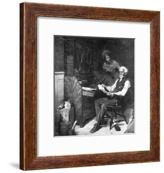 Memories (or Elderly Gentleman Reminded of a Past Love)-Norman Rockwell-Framed Giclee Print