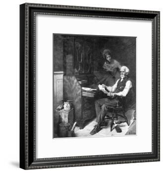 Memories (or Elderly Gentleman Reminded of a Past Love)-Norman Rockwell-Framed Giclee Print
