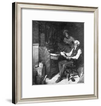 Memories (or Elderly Gentleman Reminded of a Past Love)-Norman Rockwell-Framed Giclee Print