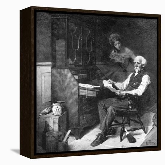 Memories (or Elderly Gentleman Reminded of a Past Love)-Norman Rockwell-Framed Premier Image Canvas