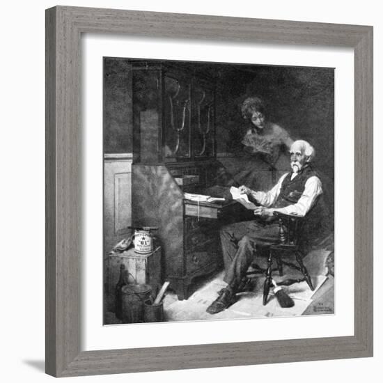 Memories (or Elderly Gentleman Reminded of a Past Love)-Norman Rockwell-Framed Giclee Print