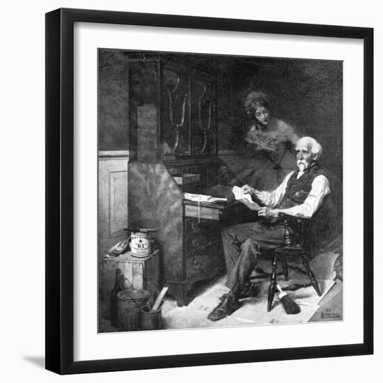 Memories (or Elderly Gentleman Reminded of a Past Love)-Norman Rockwell-Framed Giclee Print