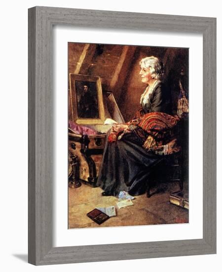 Memories (or Woman Reading Love Letters in Attic)-Norman Rockwell-Framed Giclee Print