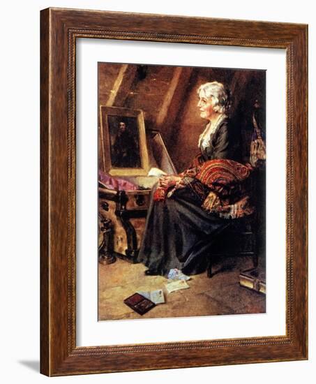 Memories (or Woman Reading Love Letters in Attic)-Norman Rockwell-Framed Giclee Print