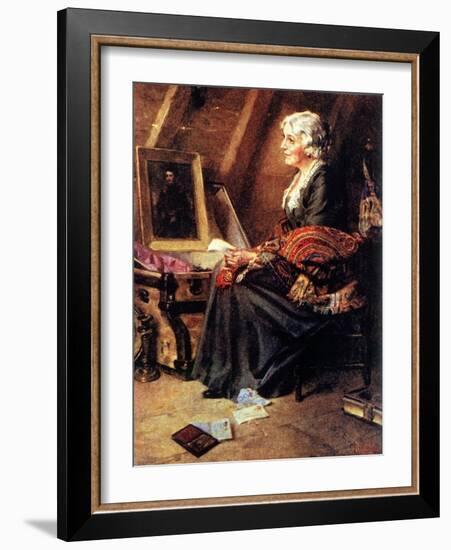 Memories (or Woman Reading Love Letters in Attic)-Norman Rockwell-Framed Giclee Print