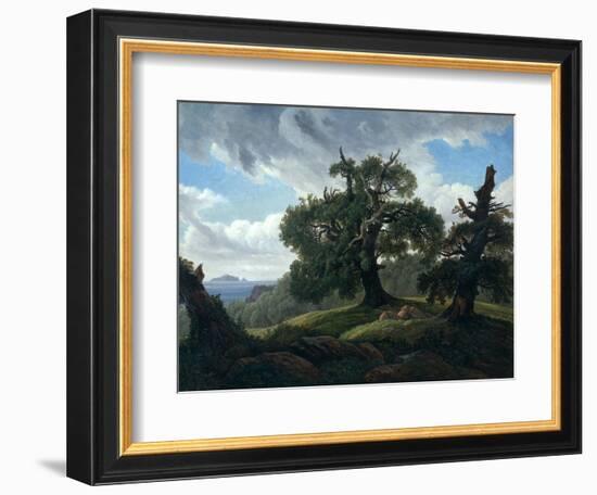 Memory of a Wooded Island in the Baltic Sea (Oak Trees by the Se), 1835-Carl Gustav Carus-Framed Giclee Print