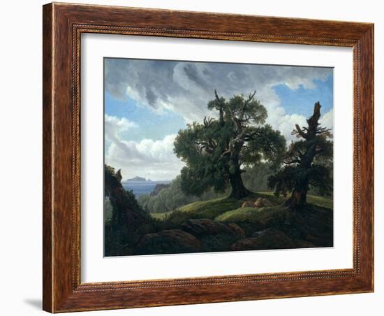 Memory of a Wooded Island in the Baltic Sea (Oak Trees by the Se), 1835-Carl Gustav Carus-Framed Giclee Print