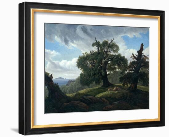 Memory of a Wooded Island in the Baltic Sea (Oak Trees by the Se), 1835-Carl Gustav Carus-Framed Giclee Print
