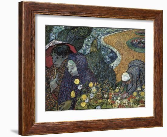 Memory of the Garden at Etten (Ladies of Arles)-Vincent van Gogh-Framed Art Print