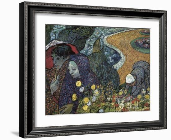 Memory of the Garden at Etten (Ladies of Arles)-Vincent van Gogh-Framed Art Print