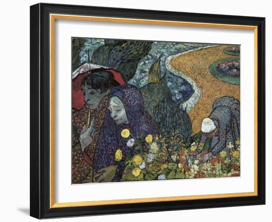 Memory of the Garden at Etten (Ladies of Arles)-Vincent van Gogh-Framed Art Print