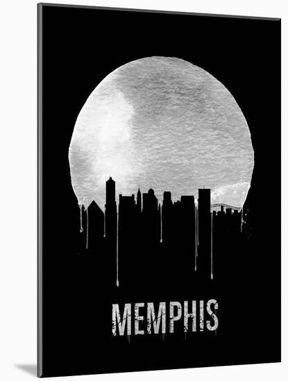 Memphis Skyline Black-null-Mounted Art Print
