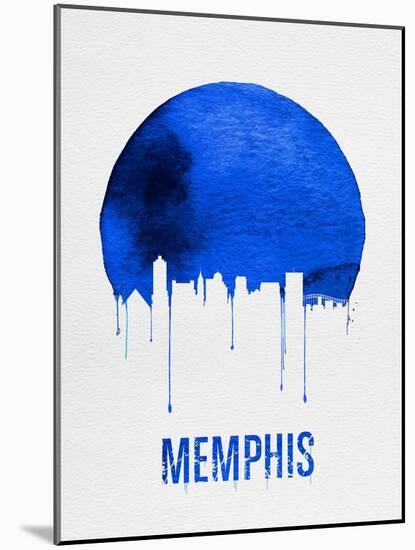 Memphis Skyline Blue-null-Mounted Art Print