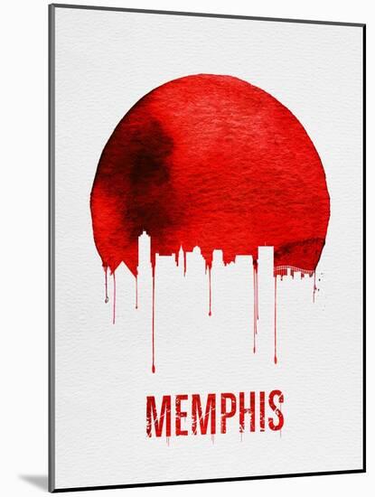 Memphis Skyline Red-null-Mounted Art Print