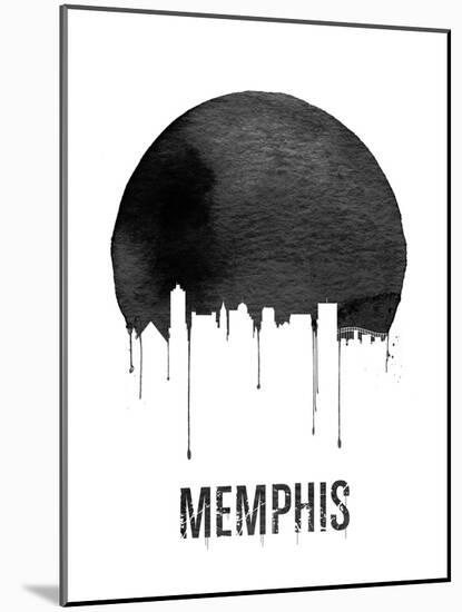 Memphis Skyline White-null-Mounted Art Print