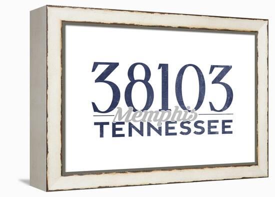 Memphis, Tennessee - 38103 Zip Code (Blue)-Lantern Press-Framed Stretched Canvas