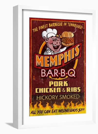 Memphis, Tennessee - Barbecue-Lantern Press-Framed Art Print