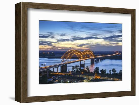 Memphis, Tennessee, Mississippi River, Hernand De Soto Bridge, Connection Between Memphis And Arkan-John Coletti-Framed Photographic Print