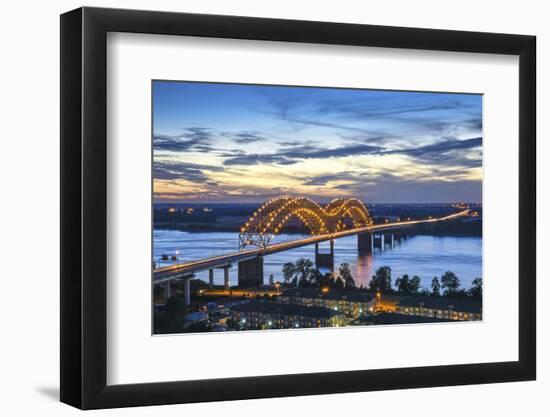 Memphis, Tennessee, Mississippi River, Hernand De Soto Bridge, Connection Between Memphis And Arkan-John Coletti-Framed Photographic Print