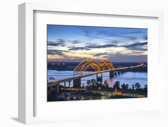 Memphis, Tennessee, Mississippi River, Hernand De Soto Bridge, Connection Between Memphis And Arkan-John Coletti-Framed Photographic Print