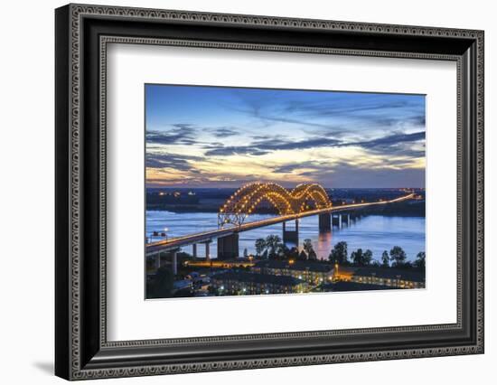 Memphis, Tennessee, Mississippi River, Hernand De Soto Bridge, Connection Between Memphis And Arkan-John Coletti-Framed Photographic Print