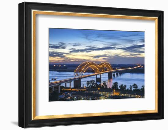 Memphis, Tennessee, Mississippi River, Hernand De Soto Bridge, Connection Between Memphis And Arkan-John Coletti-Framed Photographic Print