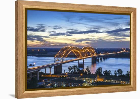 Memphis, Tennessee, Mississippi River, Hernand De Soto Bridge, Connection Between Memphis And Arkan-John Coletti-Framed Premier Image Canvas