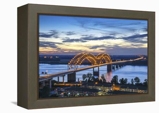 Memphis, Tennessee, Mississippi River, Hernand De Soto Bridge, Connection Between Memphis And Arkan-John Coletti-Framed Premier Image Canvas