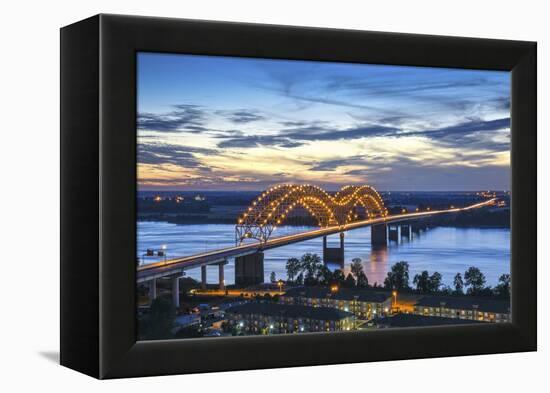 Memphis, Tennessee, Mississippi River, Hernand De Soto Bridge, Connection Between Memphis And Arkan-John Coletti-Framed Premier Image Canvas