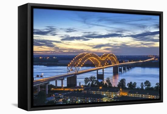 Memphis, Tennessee, Mississippi River, Hernand De Soto Bridge, Connection Between Memphis And Arkan-John Coletti-Framed Premier Image Canvas