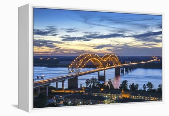 Memphis, Tennessee, Mississippi River, Hernand De Soto Bridge, Connection Between Memphis And Arkan-John Coletti-Framed Premier Image Canvas