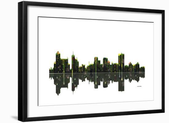 Memphis Tennessee Skyline BW 1-Marlene Watson-Framed Giclee Print