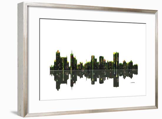 Memphis Tennessee Skyline BW 1-Marlene Watson-Framed Giclee Print