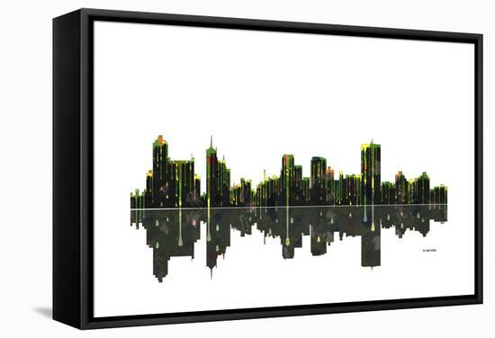 Memphis Tennessee Skyline BW 1-Marlene Watson-Framed Premier Image Canvas