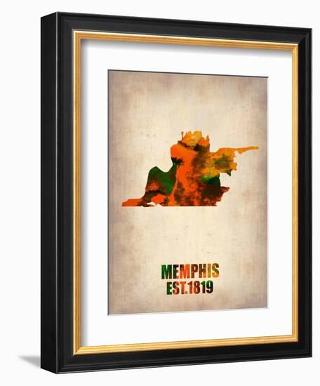 Memphis Watercolor Map-NaxArt-Framed Art Print