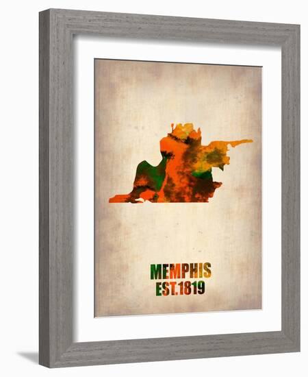 Memphis Watercolor Map-NaxArt-Framed Art Print