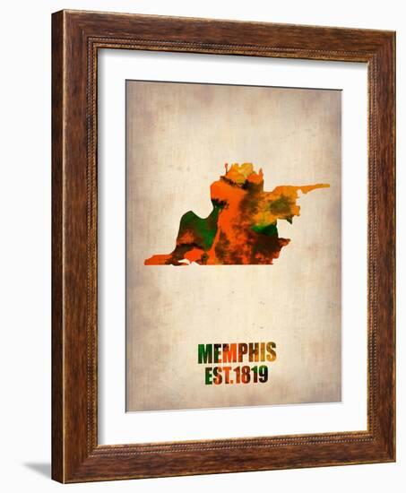 Memphis Watercolor Map-NaxArt-Framed Art Print