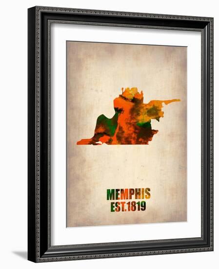 Memphis Watercolor Map-NaxArt-Framed Art Print