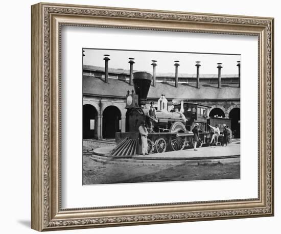 Men and Canadian Locomotive-null-Framed Photographic Print