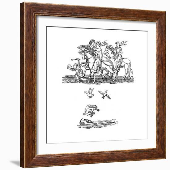 Men and Women in the Act of Hawking, 14th Century-null-Framed Giclee Print