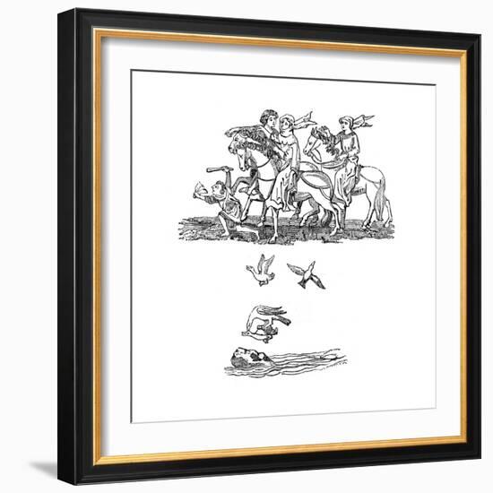 Men and Women in the Act of Hawking, 14th Century-null-Framed Giclee Print