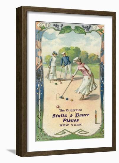 Men and Women Playing Croquet-null-Framed Giclee Print