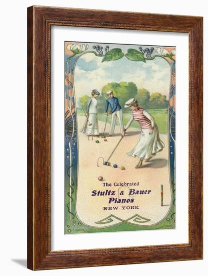 Men and Women Playing Croquet-null-Framed Giclee Print