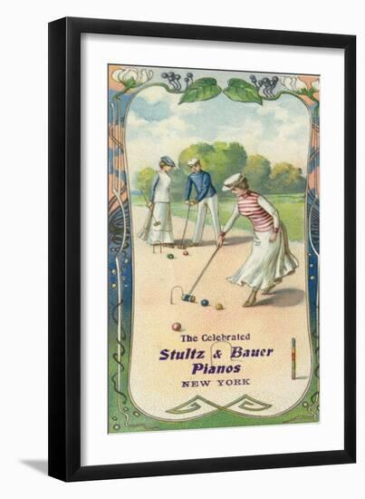 Men and Women Playing Croquet-null-Framed Giclee Print
